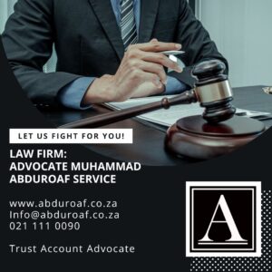 Advocate Muhammad Abduroaf - Trust Account Advocate - Best Top Legal Practitioners (Advocate Attorney) Child Custody Maintenance Custody Divorce Relocation Passport Consent High Court