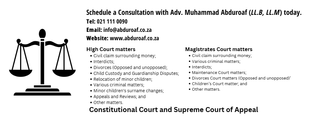 Family Law Consultancy Cape Town