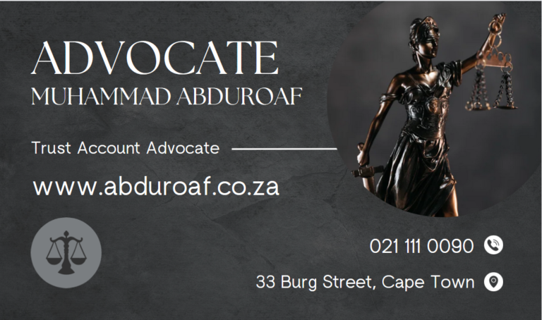 Trust Account Advocate – South Africa – Adv. Muhammad Abduroaf