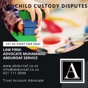 Advocate Muhammad Abduroaf - Trust Account Lawyer- Best Top Legal Law Practitioners (Advocate Attorney) Child Custody Maintenance Contact Divorce Relocation Passport Consent High Court Cape Town