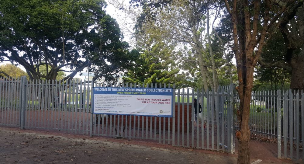 Newlands – New  Water Collection Point – Cape Town – Opened 9 May 2018