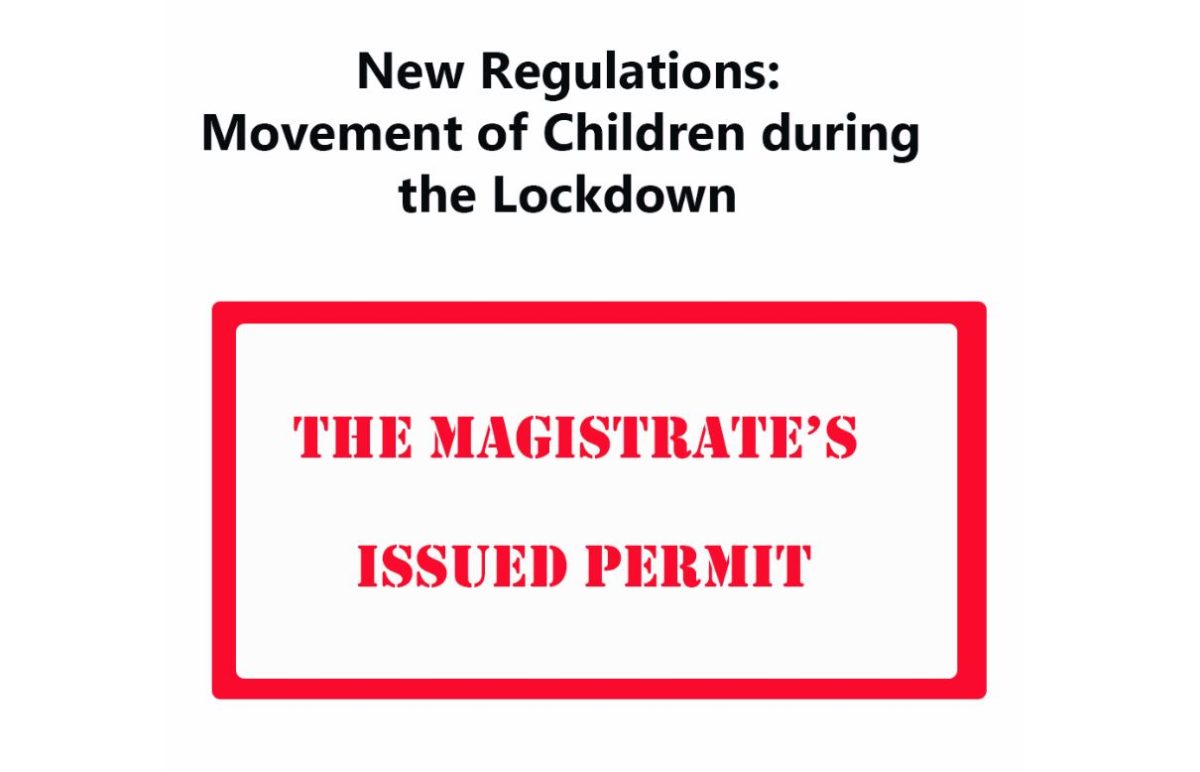 Magistrate Permit Movement of Children Lockdown Advocate Cape Town