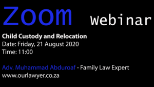 Child Custody and Relocation - Live Questions taken and answered by Adv. Muhammad Abduroaf